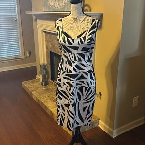 NWOT WHBM black and white sleeveless dress, size 10